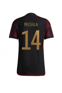 Saksa Jamal Musiala #14 Jalkapallovaatteet Vieraspaita MM-kisat 2022 Lyhythihainen